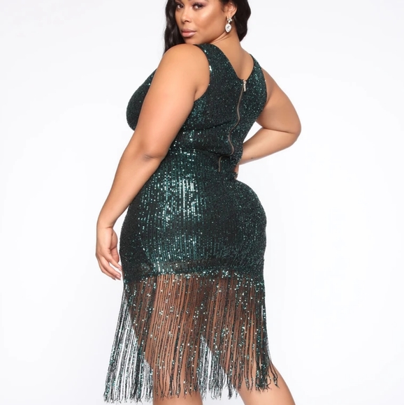 Fashion Nova Dresses & Skirts - NWOT FashionNova Teal Fringe Flapper Dress, 3x